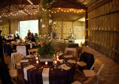 Barn wedding reception