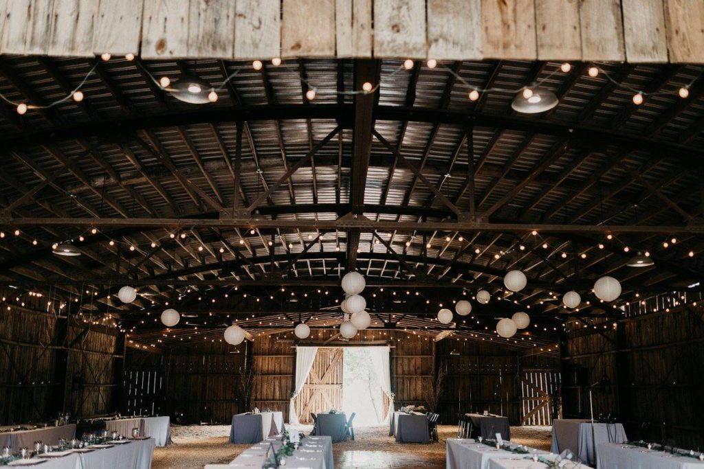 The Little Herb House | reception in the barn